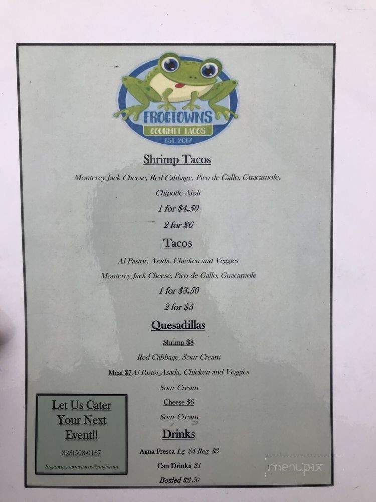 Frogtowns Gourmet Tacos - Los Angeles, CA menu_pic