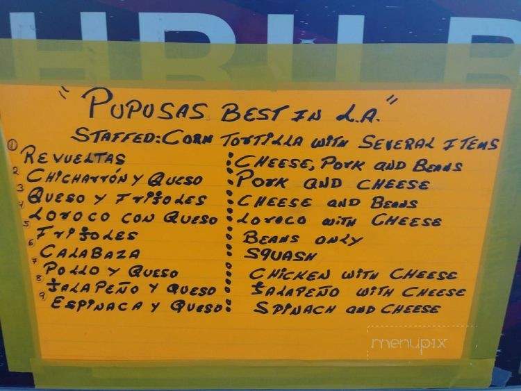 Drive Thru Pupusas - Los Angeles, CA menu_pic