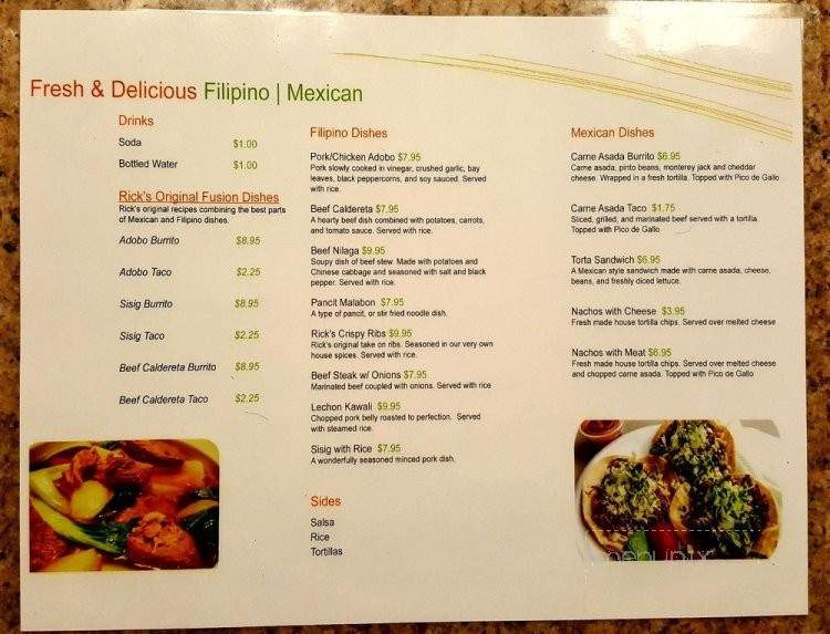Rick's - Los Angeles, CA menu_pic