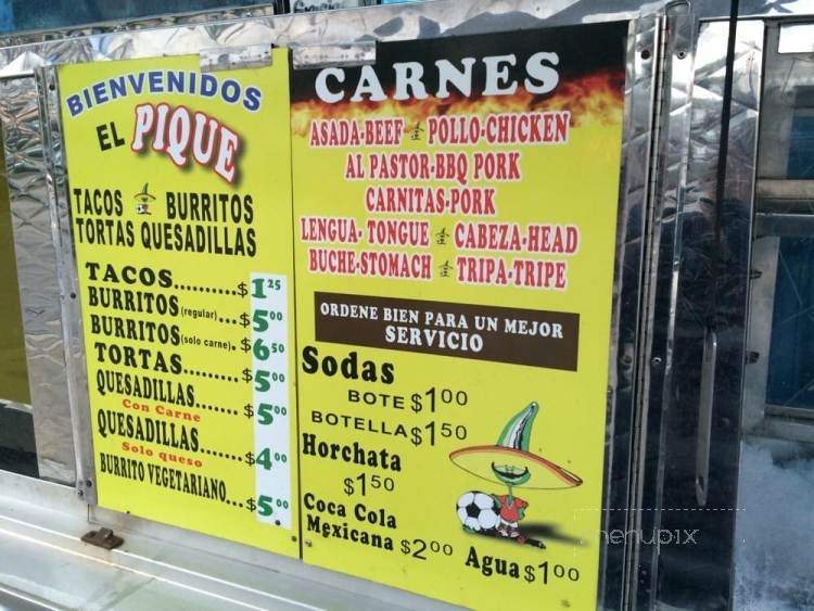 El Pique - Highland Park, CA menu_pic