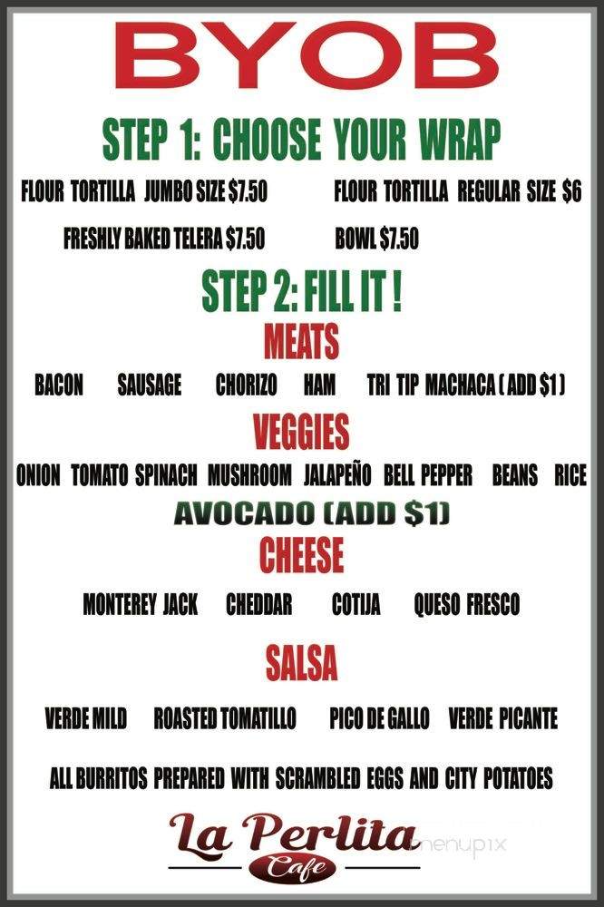 La Perlita Cafe - Los Angeles, CA menu_pic