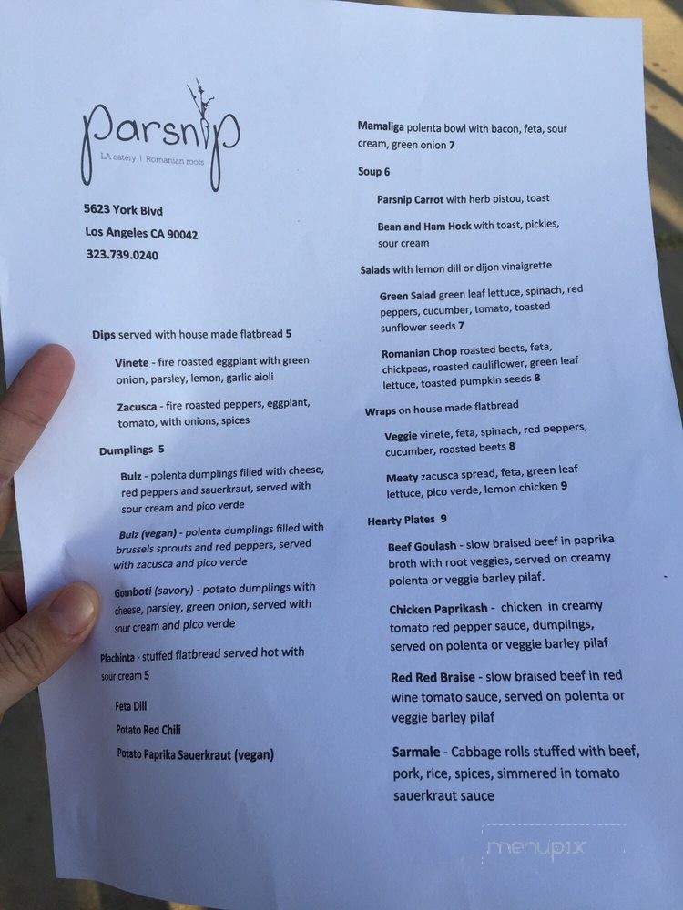 Parsnip - Los Angeles, CA menu_pic