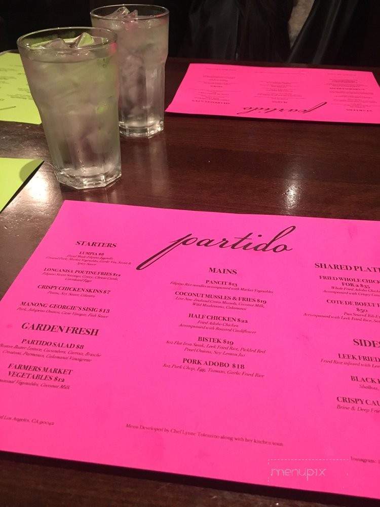 Partido - Los Angeles, CA menu_pic