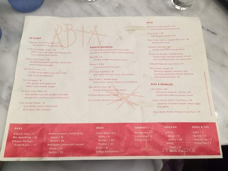 Rbta - Los Angeles, CA menu_pic