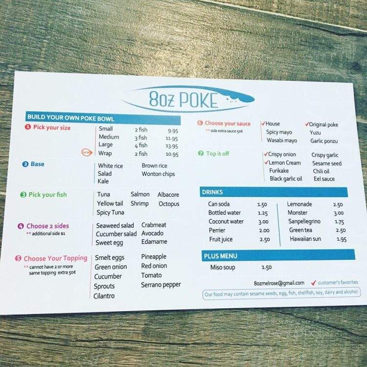 Point Break Poke & Grill - West Hollywood, CA menu_pic