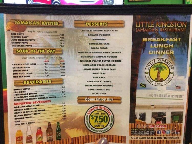 Little Kingston Jamaican Restaurant - Los Angeles, CA menu_pic