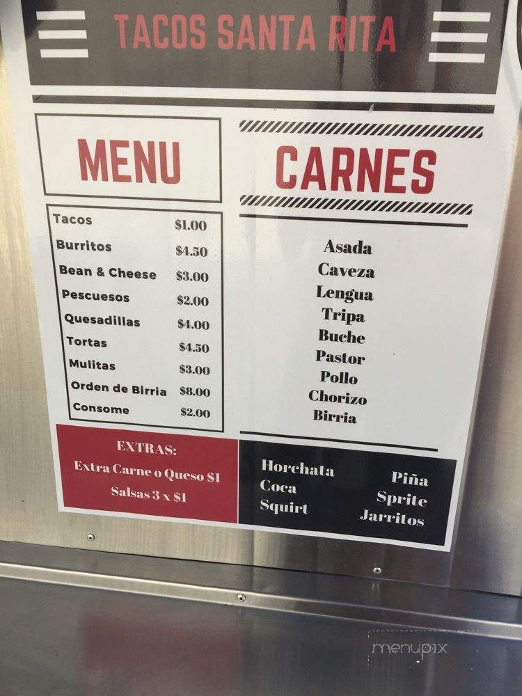Tacos Santa Rita - Los Angeles, CA menu_pic