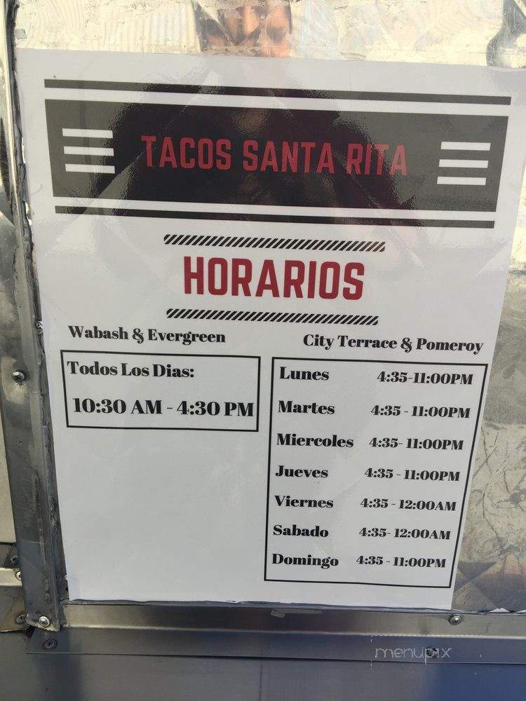 Tacos Santa Rita - Los Angeles, CA menu_pic