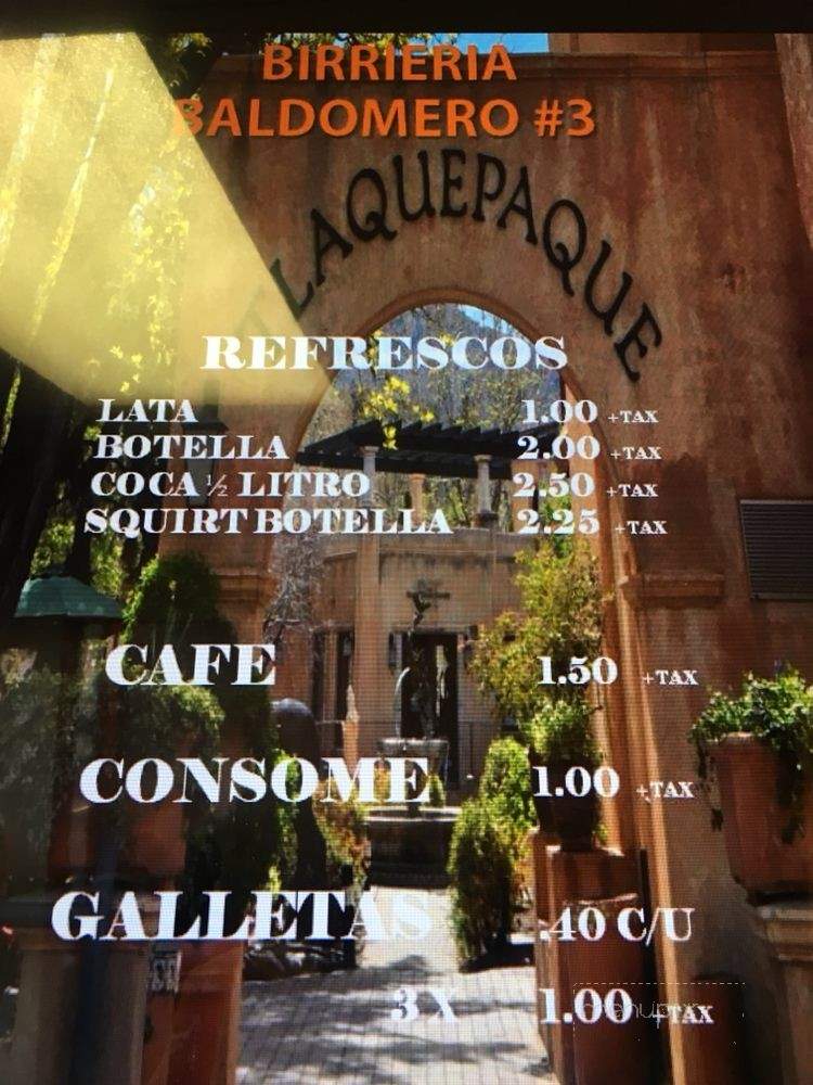 Birrieria Baldomero No 3 - Bell Gardens, CA menu_pic