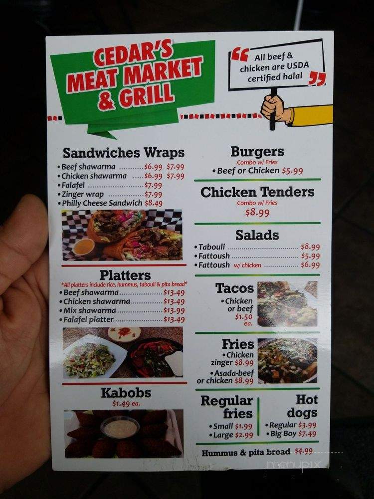 Cedar's Halal Meat Market & Grill - Bell, CA menu_pic