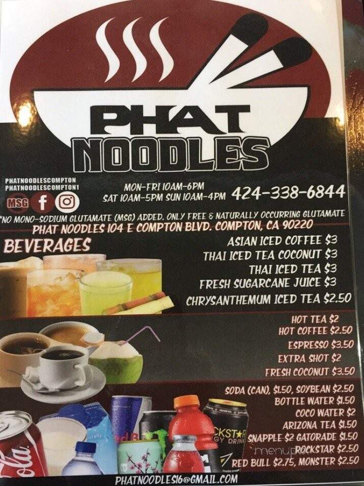 Phat Noodles - Compton, CA menu_pic