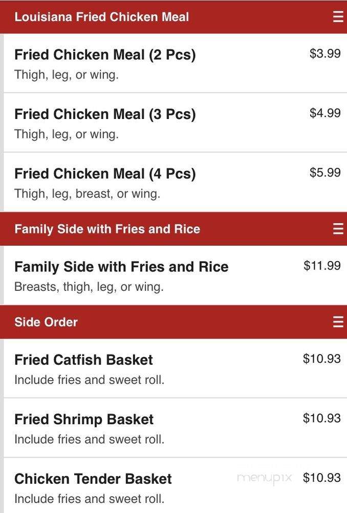 Cajun Shrimp & Louisiana Fried Chicken - Compton, CA menu_pic