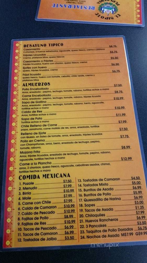 El Sipote Pupuseria Restaurant - Compton, CA menu_pic