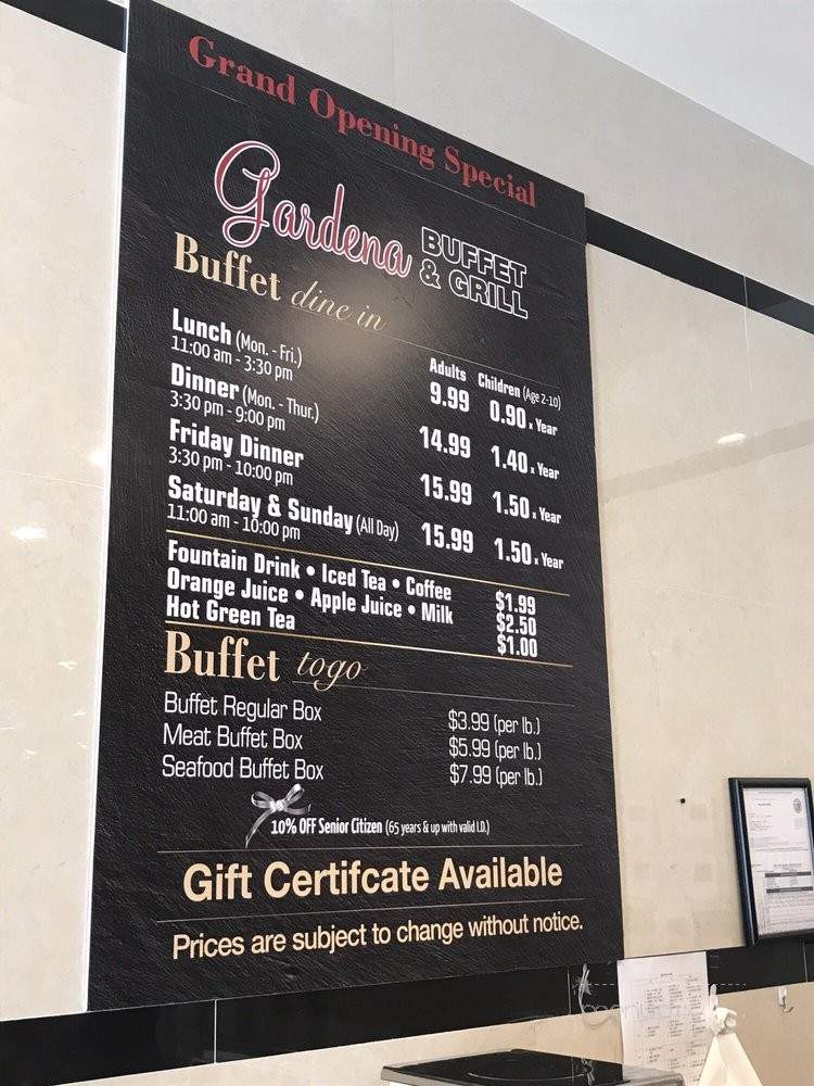 Gardena Buffet & Grill - Gardena, CA menu_pic