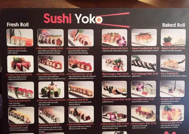 Sushi Yoko - Gardena, CA menu_pic