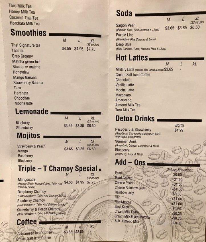 Triple-T - Gardena, CA menu_pic