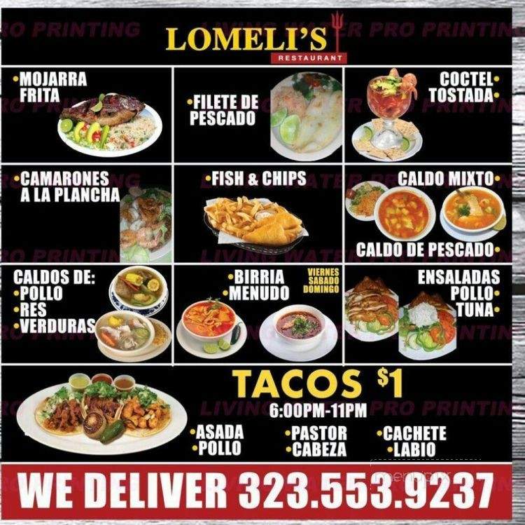 Lomeli's Restaurant - Huntington Park, CA menu_pic