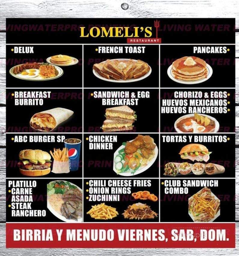 Lomeli's Restaurant - Huntington Park, CA menu_pic