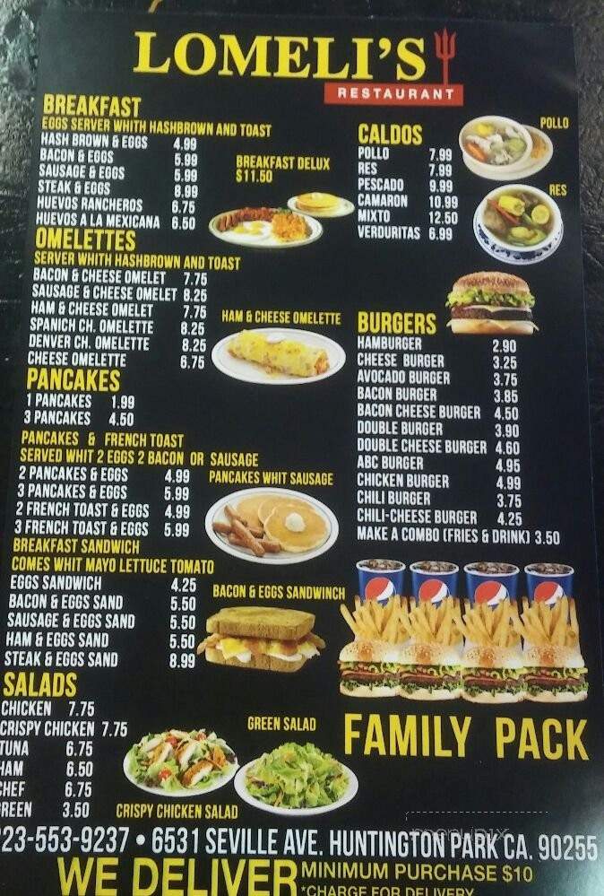 Lomeli's Restaurant - Huntington Park, CA menu_pic