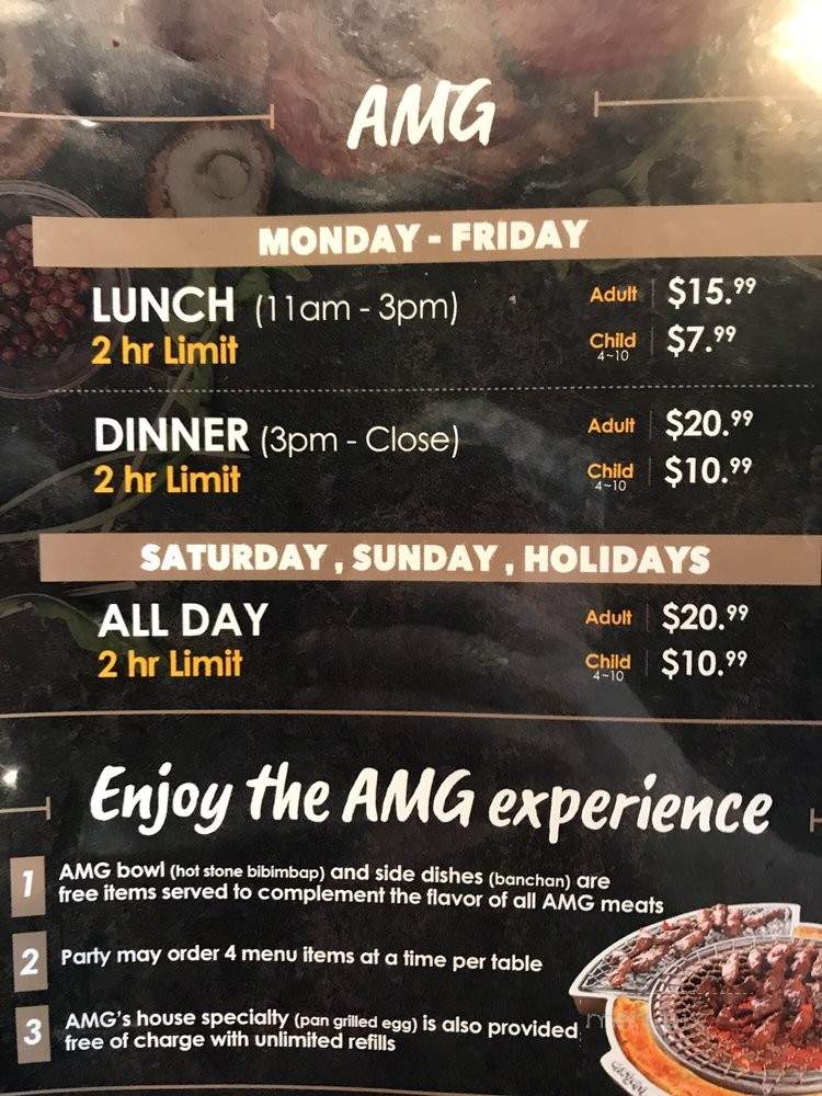 AMG Korean BBQ House - Lynwood, CA menu_pic
