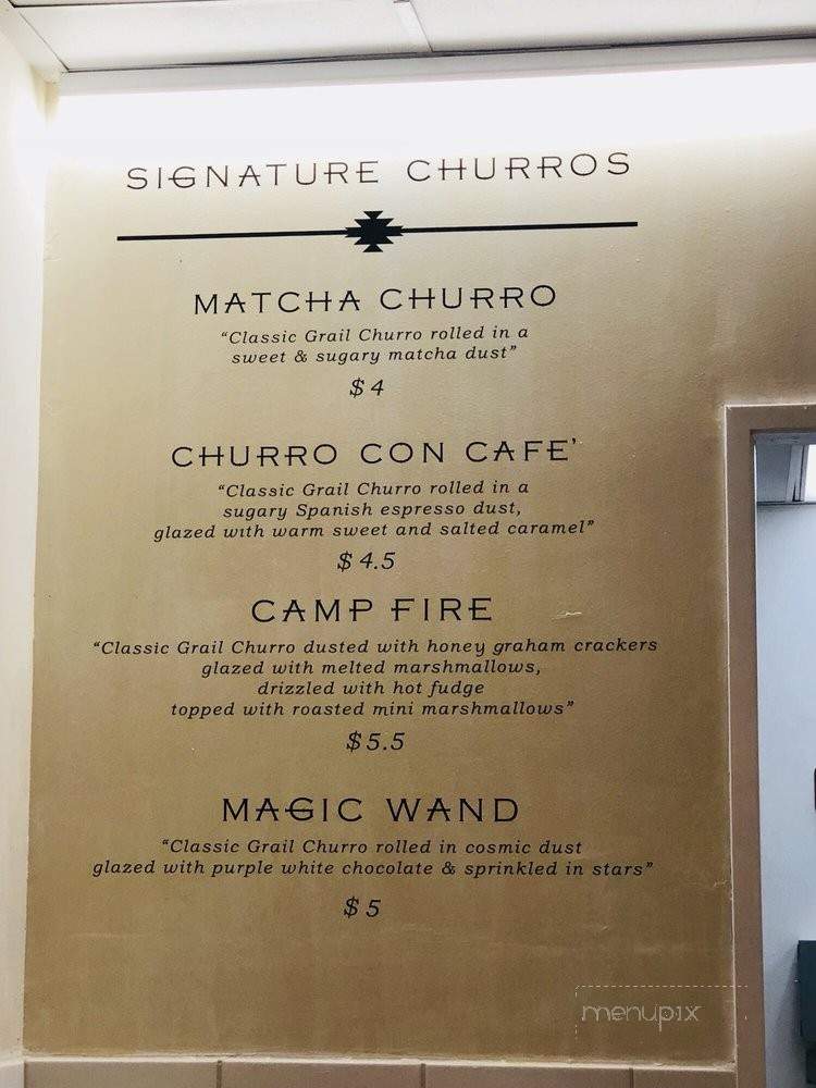 The Grail Churros & Ice Cream - Redondo Beach, CA menu_pic