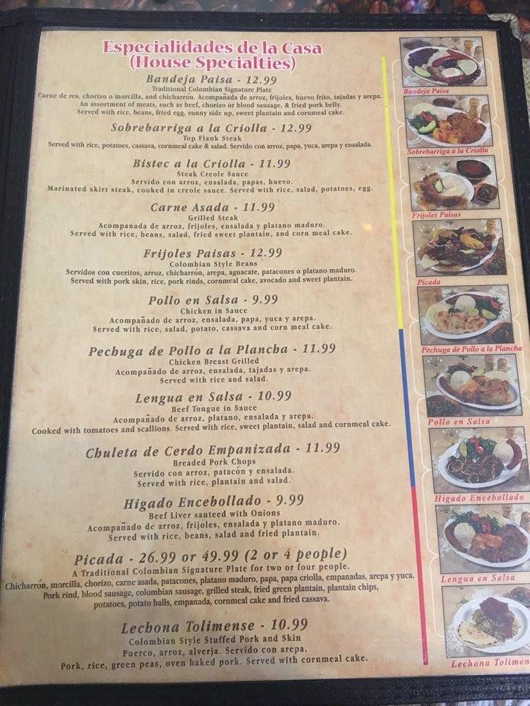 Gloria's Colombian Restaurant - South Gate, CA menu_pic