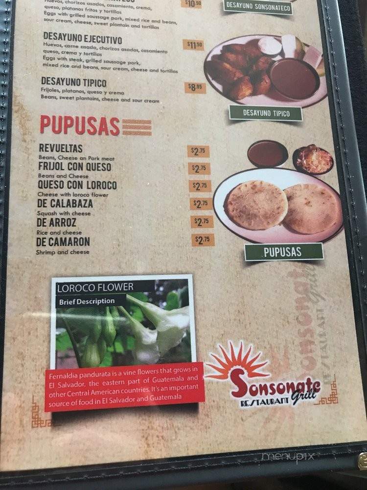 Sonsonate Grill - South Gate, CA menu_pic