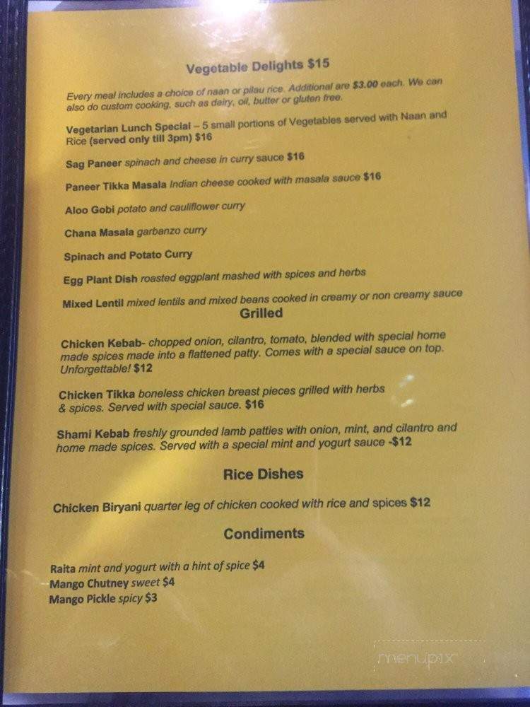 Rita's Gate of India - Santa Monica, CA menu_pic