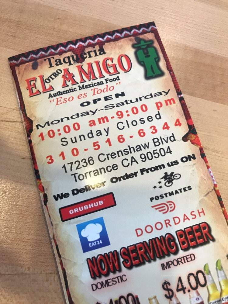 El Otro Amigo - Torrance, CA menu_pic