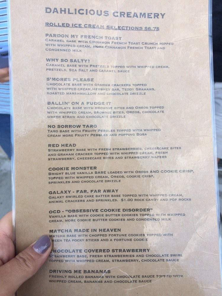 Dahlicious Creamery - Torrance, CA menu_pic