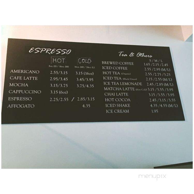 Bark Coffee - Whittier, CA menu_pic