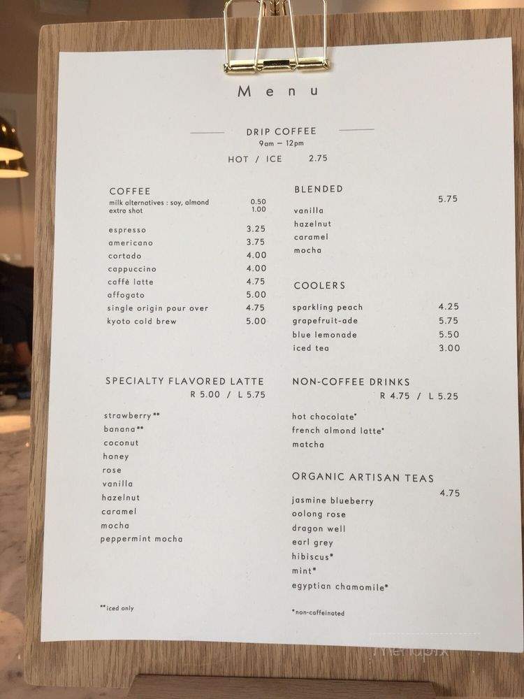 In-sit Coffee - Buena Park, CA menu_pic