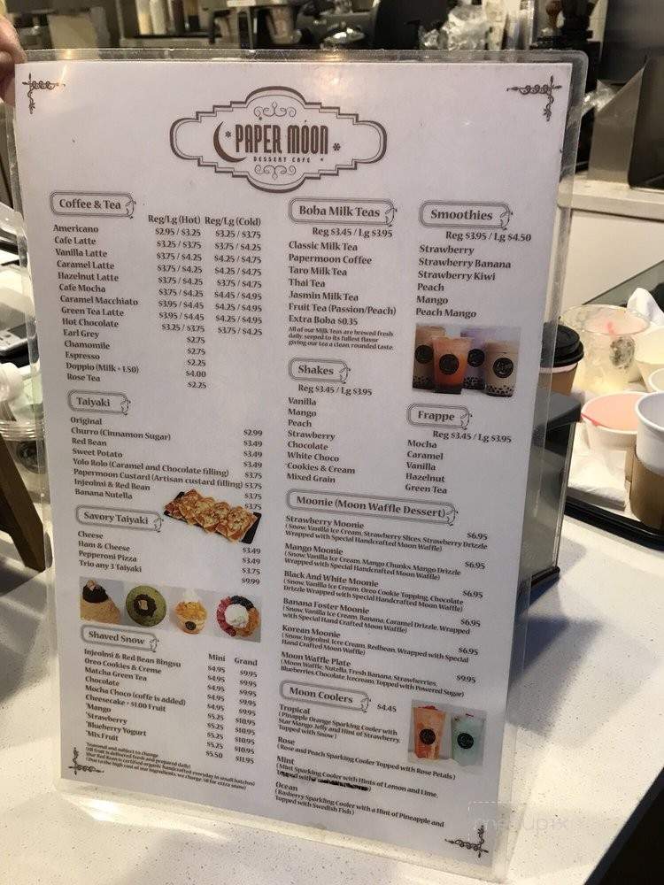 Paper Moon Dessert Cafe - Buena Park, CA menu_pic