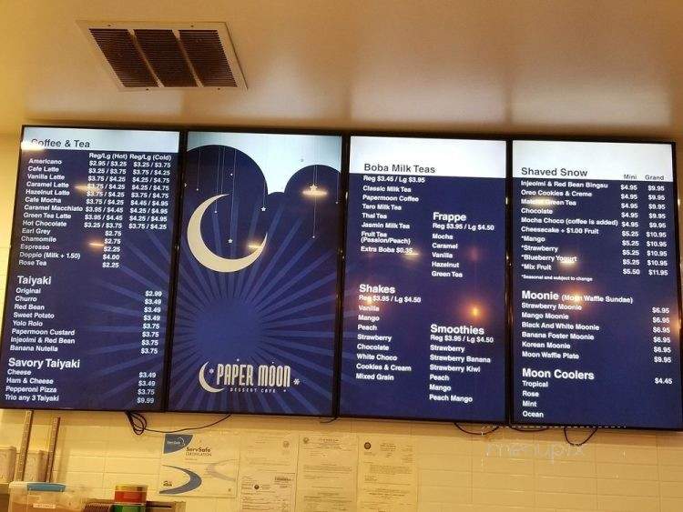 Paper Moon Dessert Cafe - Buena Park, CA menu_pic