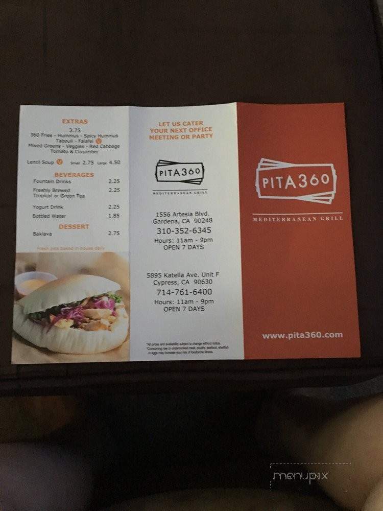 Pita 360 - Cypress, CA menu_pic