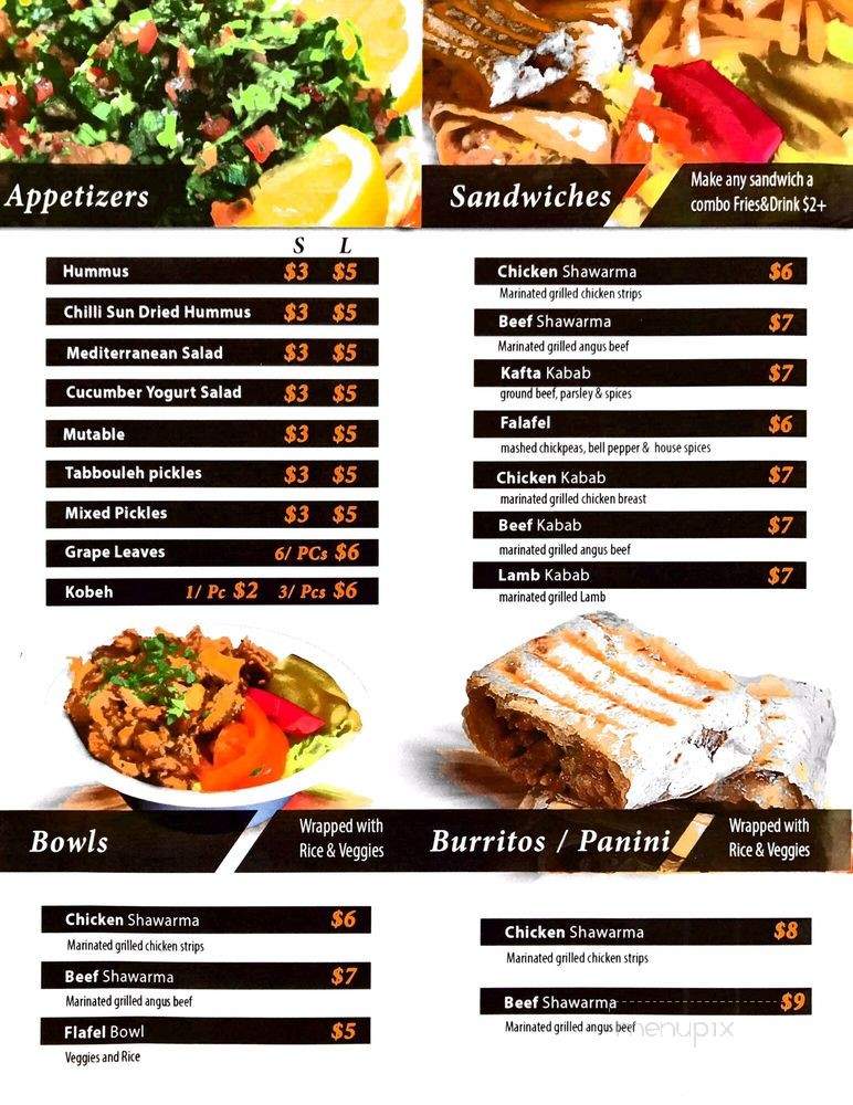 Pita Paradise - La Mirada, CA menu_pic