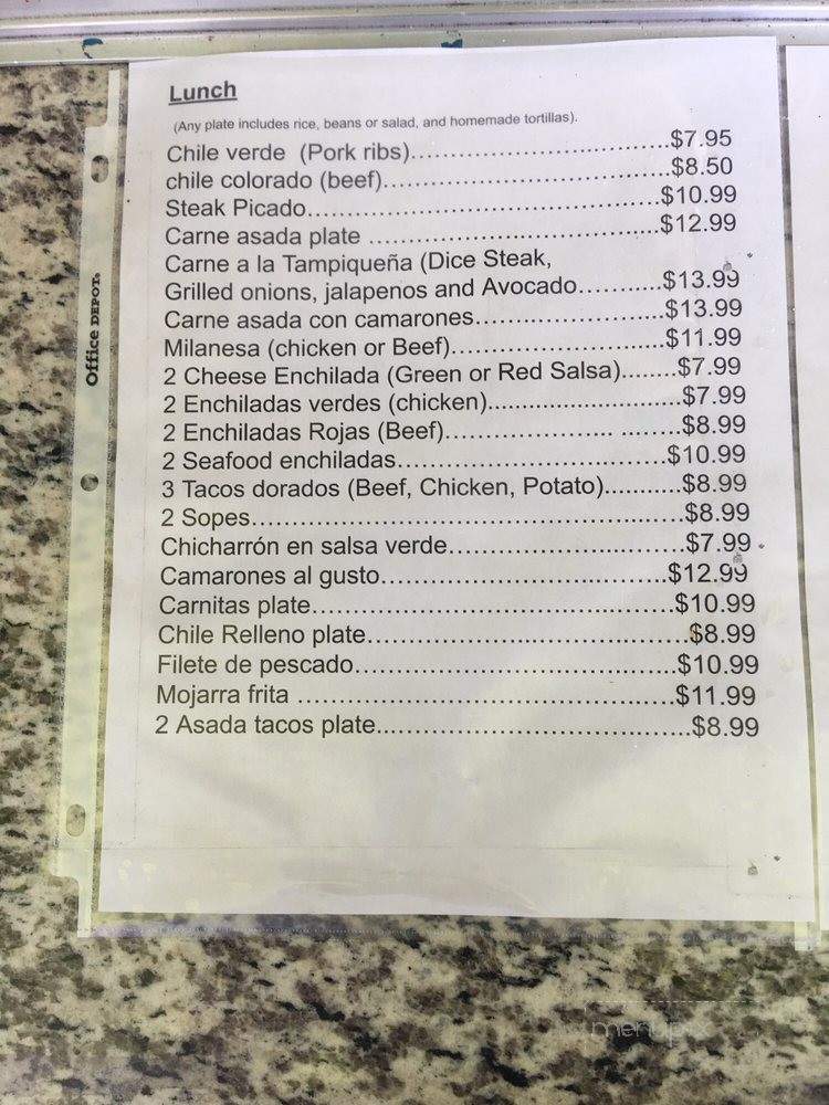 Costa Brava - Pico Rivera, CA menu_pic