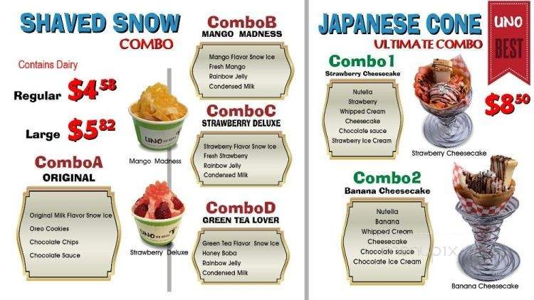 Uno Tea House - Pico Rivera, CA menu_pic