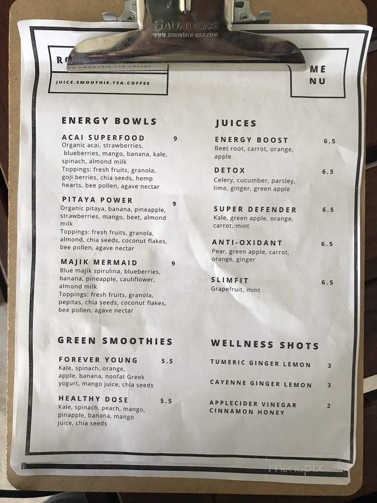 Root 'n Raw - Stanton, CA menu_pic