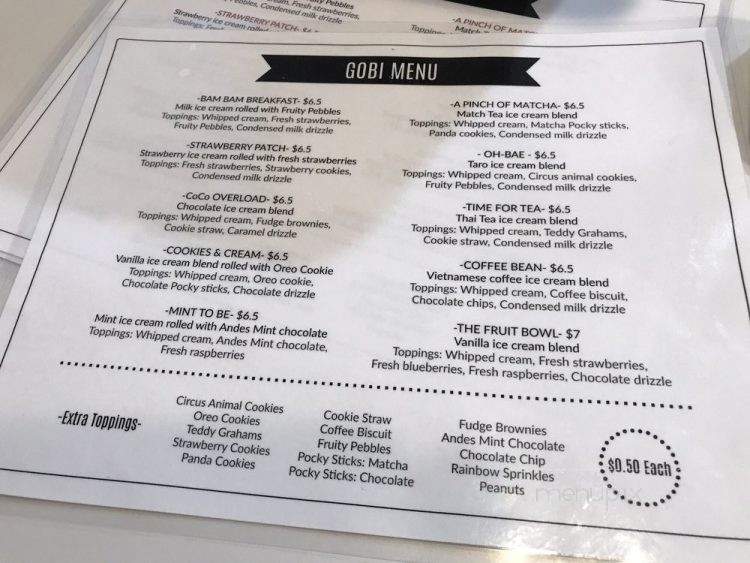 Gobi Ice Cream - Cerritos, CA menu_pic