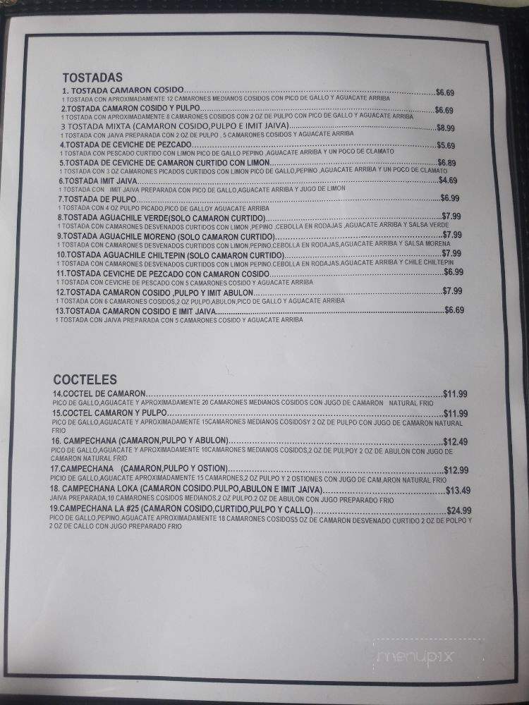 Sinaloa Fish Market & Restaurant - Bellflower, CA menu_pic