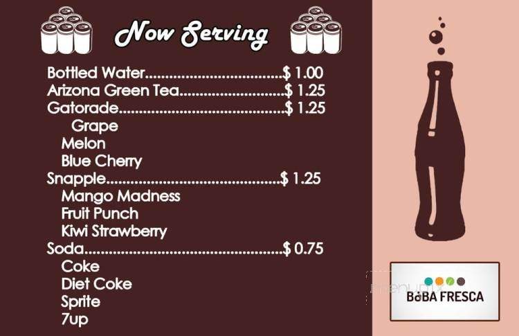 Boba Fresca - Wilmington, CA menu_pic