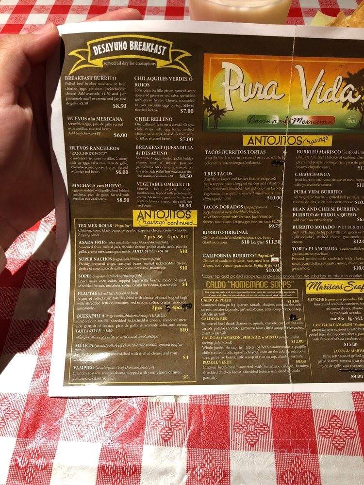 Pura Vida Mexican Food - Carson, CA menu_pic