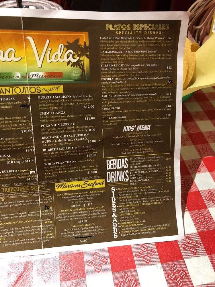 Pura Vida Mexican Food - Carson, CA menu_pic