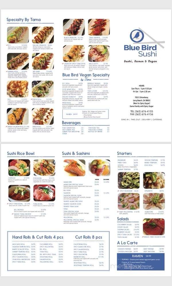 Blue Bird Sushi - Long Beach, CA menu_pic