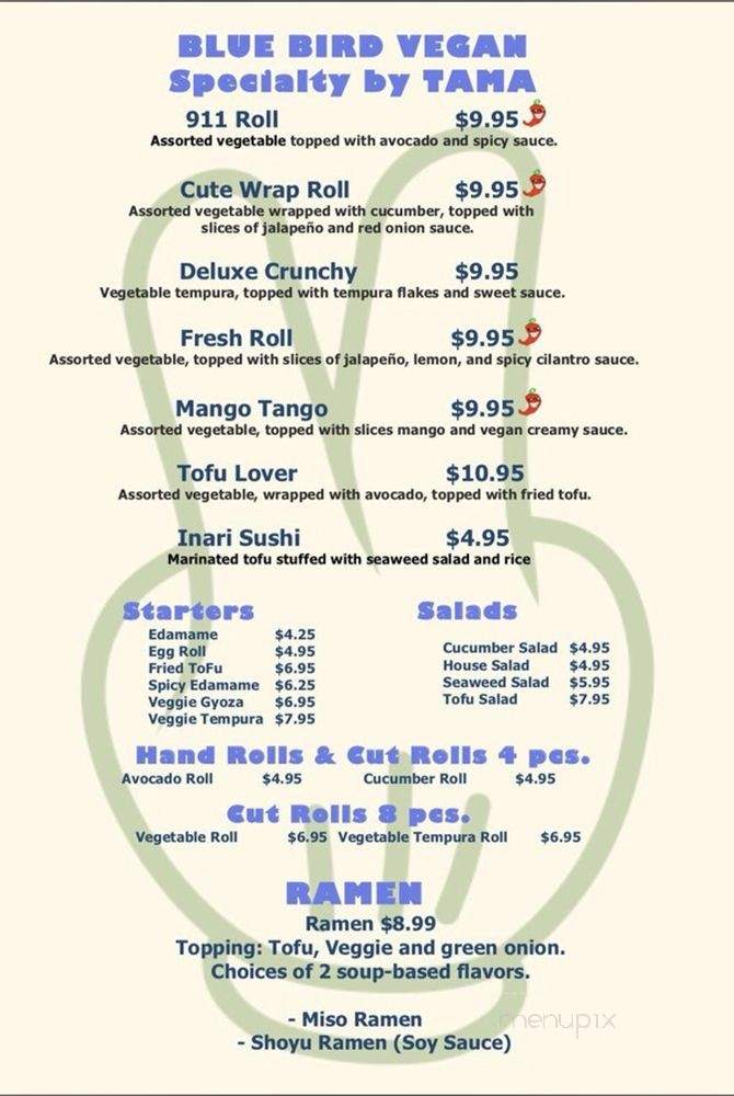 Blue Bird Sushi - Long Beach, CA menu_pic