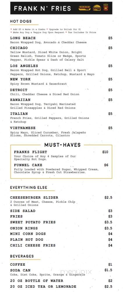 Frank N Fries - Long Beach, CA menu_pic