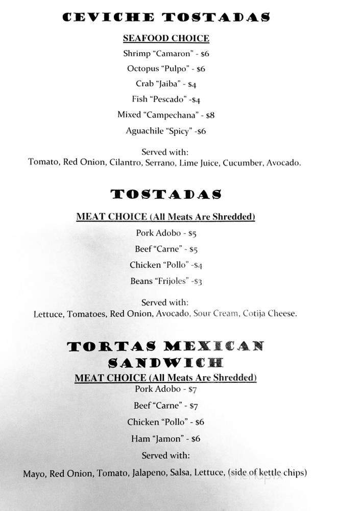 Playas Ceviche & Tortas - Long Beach, CA menu_pic