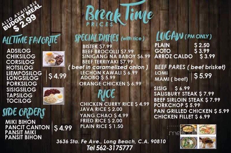 Break Time! - Long Beach, CA menu_pic