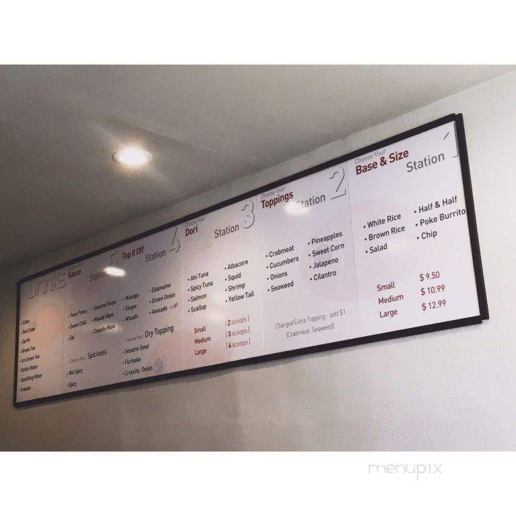 Poke Salad Bar - South Pasadena, CA menu_pic